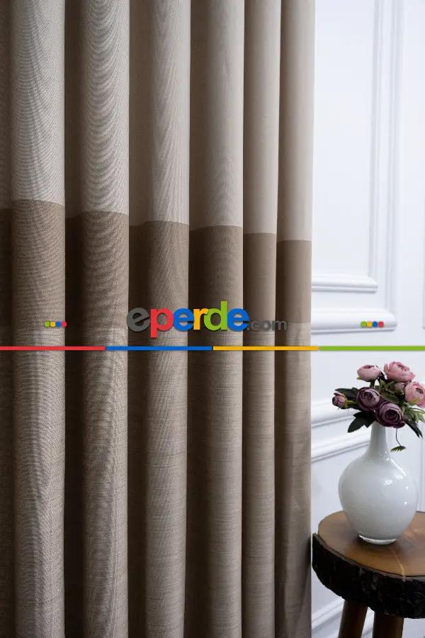 Krem Vizon Jakar Fon Perde (180)- Krem-açık Vizon