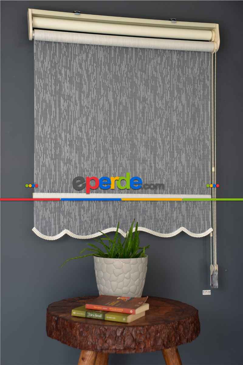 Halim Perdesan Dacuz-211 Beyaz Renk Etekli Veya Eteksiz Çift Mekanizmalı Tül Stor Perde