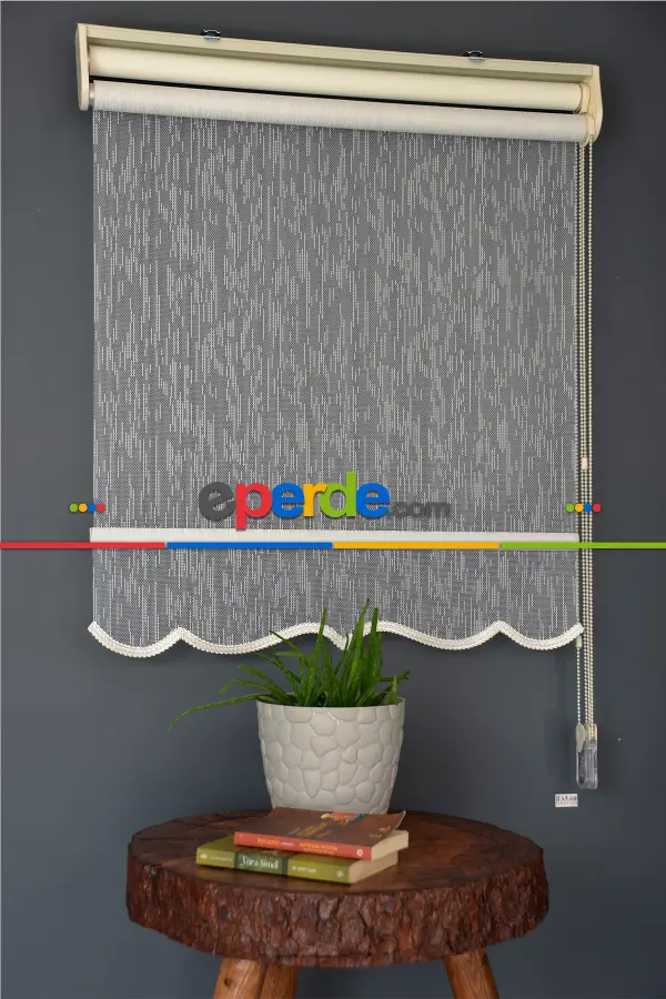 Halim Perdesan Dacuz-211 Beyaz Renk Etekli Veya Eteksiz Çift Mekanizmalı Tül Stor Perde