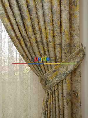 Salon Bej Hardal Desenli Jakar Fon Perde (285 En)-  Çok Renkli 3