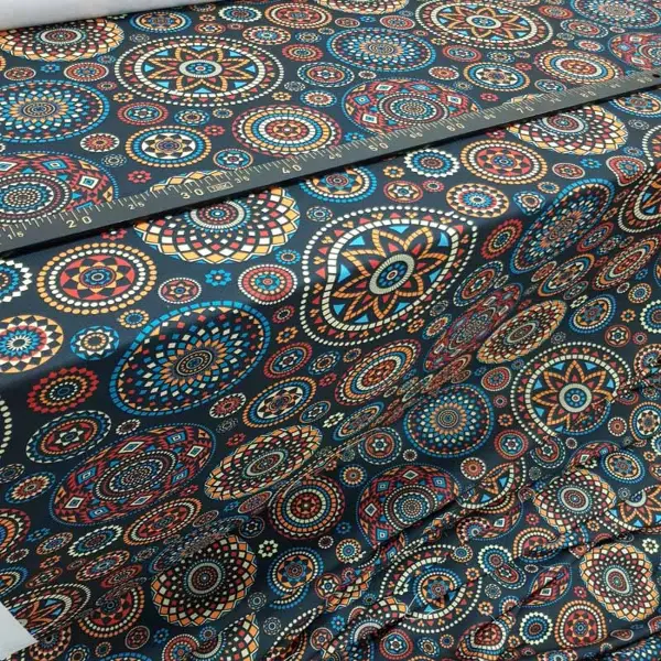 Etnik Desenli Fon Perde Evm607 Kumaşı Kalındır Duck Bezi Değildir- Lacivert-Mavi-Kırmızı-Sarı-Beyaz-Çok Renkli