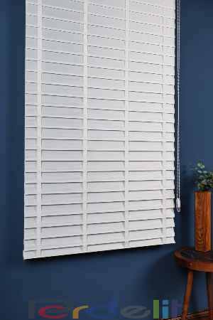 Beyaz 50mm Silüet Kumaş Jaluzi Perde