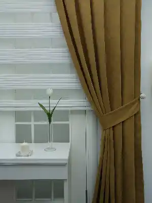 Hardal Rengi - Düz Fon Perde- Hardal
