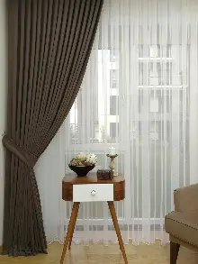 Sütlü Kahve Düz Fon Perde Dökümlü Birinci Kalite 300 Cm Geniş En Daha Hesaplı- Sütlü Kahve