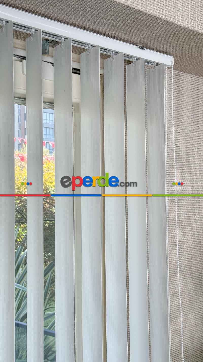 Ekru Çizgili Pvc Dikey Perde, Dikey Stor Perde