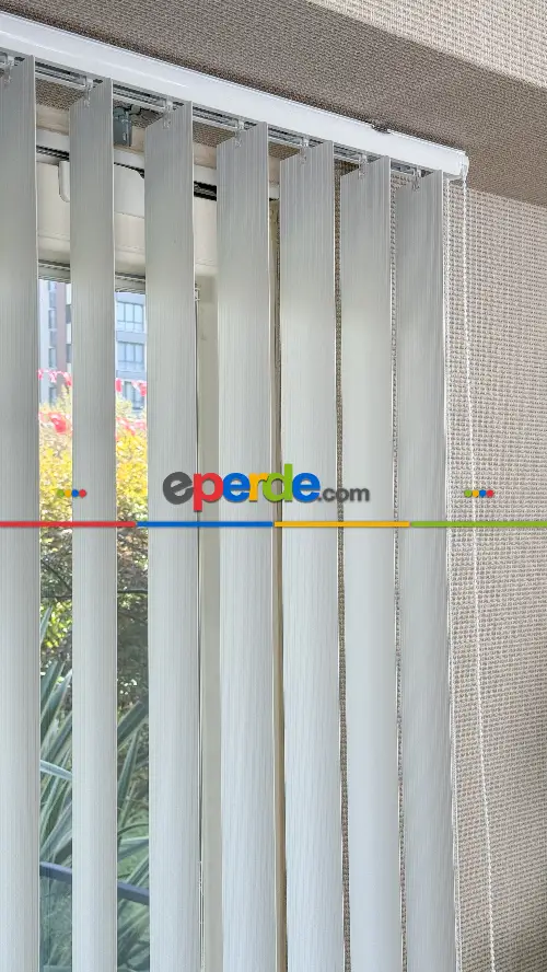 Ekru Çizgili Pvc Dikey Perde, Dikey Stor Perde