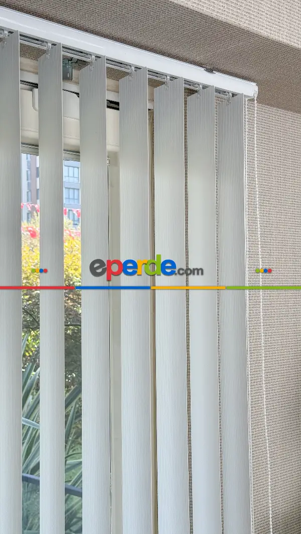 Ekru Çizgili Pvc Dikey Perde, Dikey Stor Perde