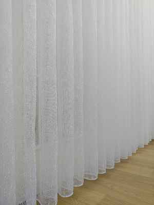 Oturma Odası - Ekru Şantuk Düz Tül Perde Ütü İstemez