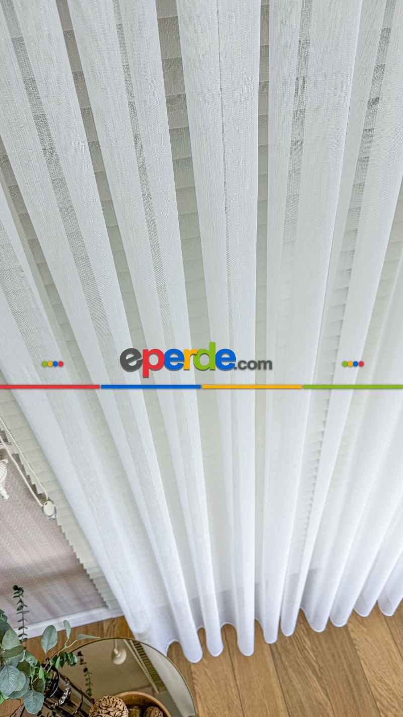 Yatak Odası - Ekru Simli Bambu Tül Perde - İpek Yumuşaklığında Armür Tül Perde