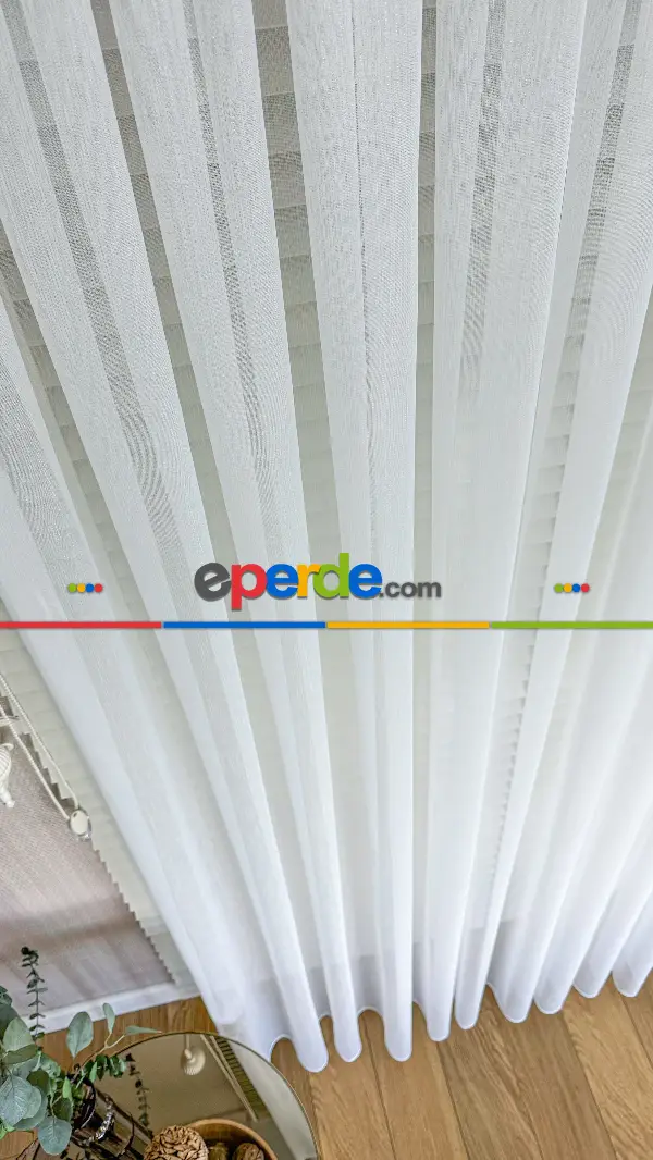 Yatak Odası - Ekru Simli Bambu Tül Perde - İpek Yumuşaklığında Armür Tül Perde