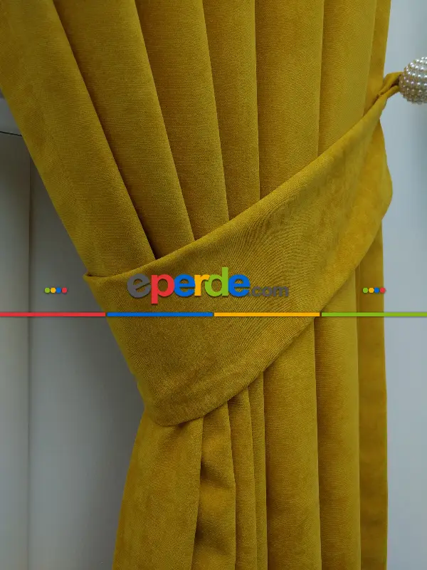 Hardal Sarısı - Düz Fon Perde (180)- Hardal Sarısı