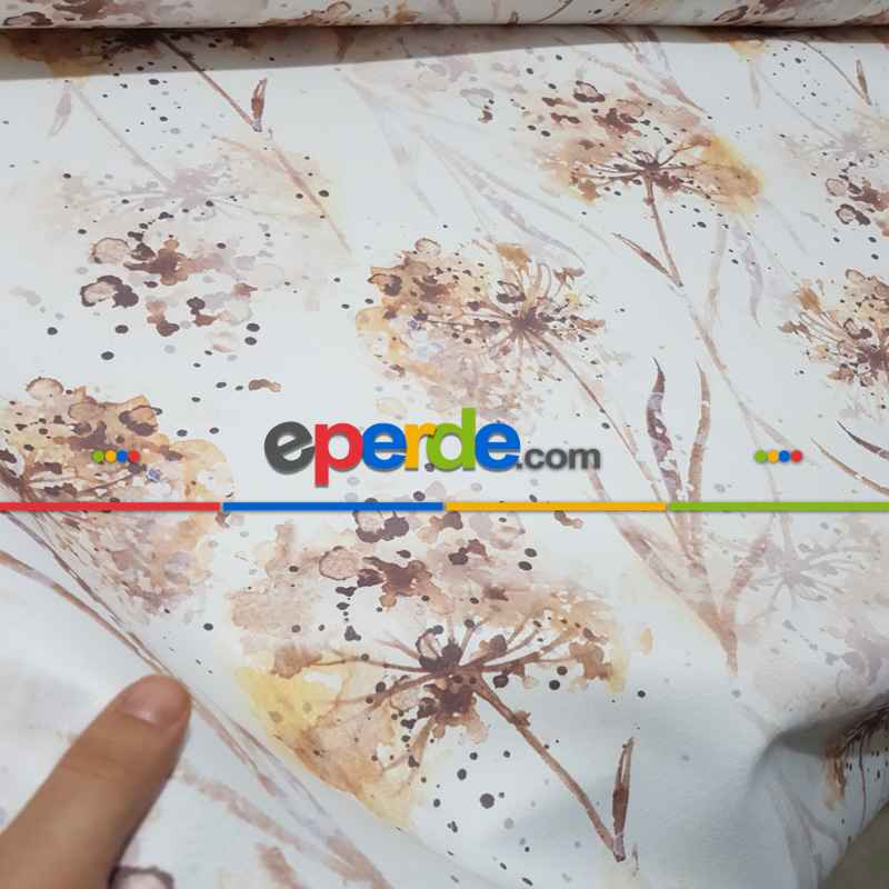 Mutfak Perdesi Kanat Fon Perde Çiçek Desenli- Beyaz