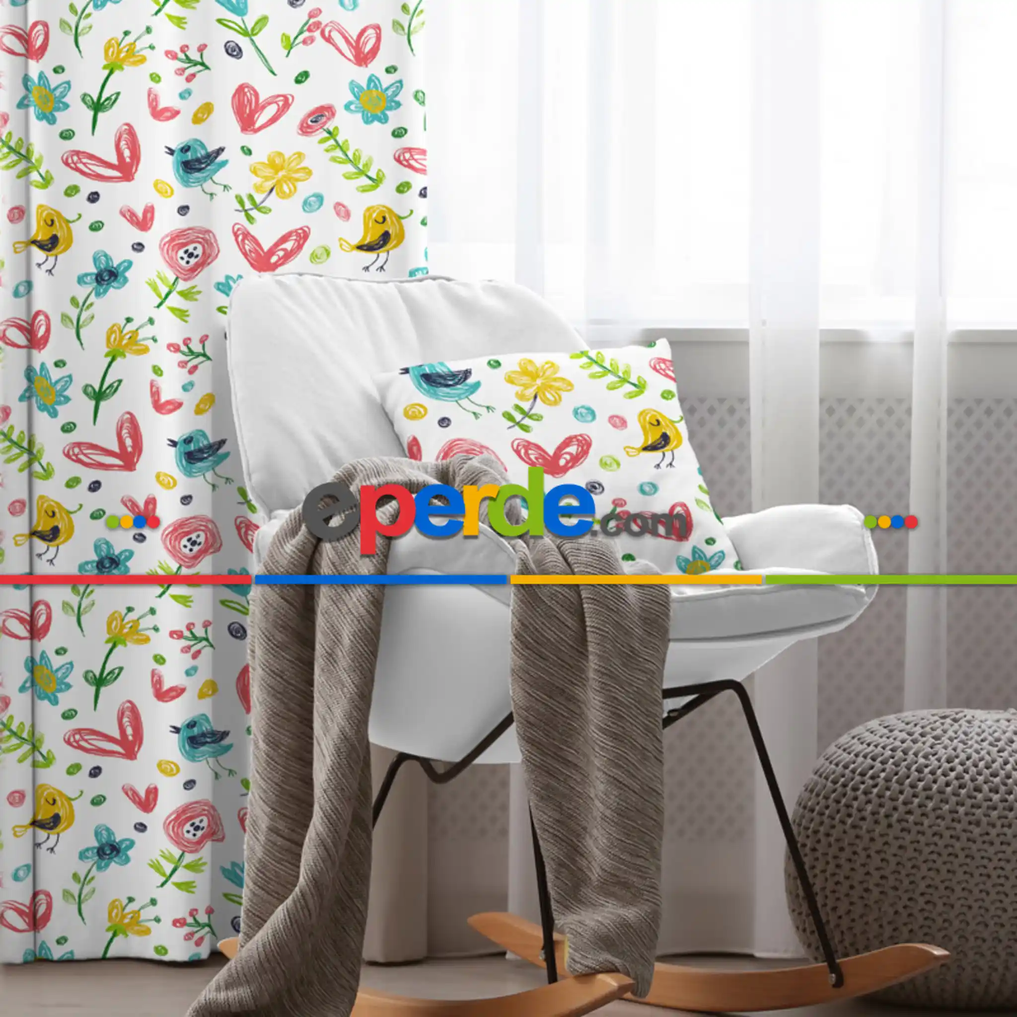 Çocuk Odası Fon Perde Evim 437 Kumaşı Kalındır Duck Bezi Değildir