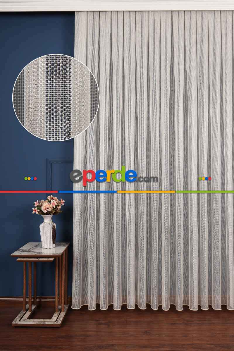 Salon Tül Modelleri - Smooty Örgü Düz Tül Perde Ütü İstemez