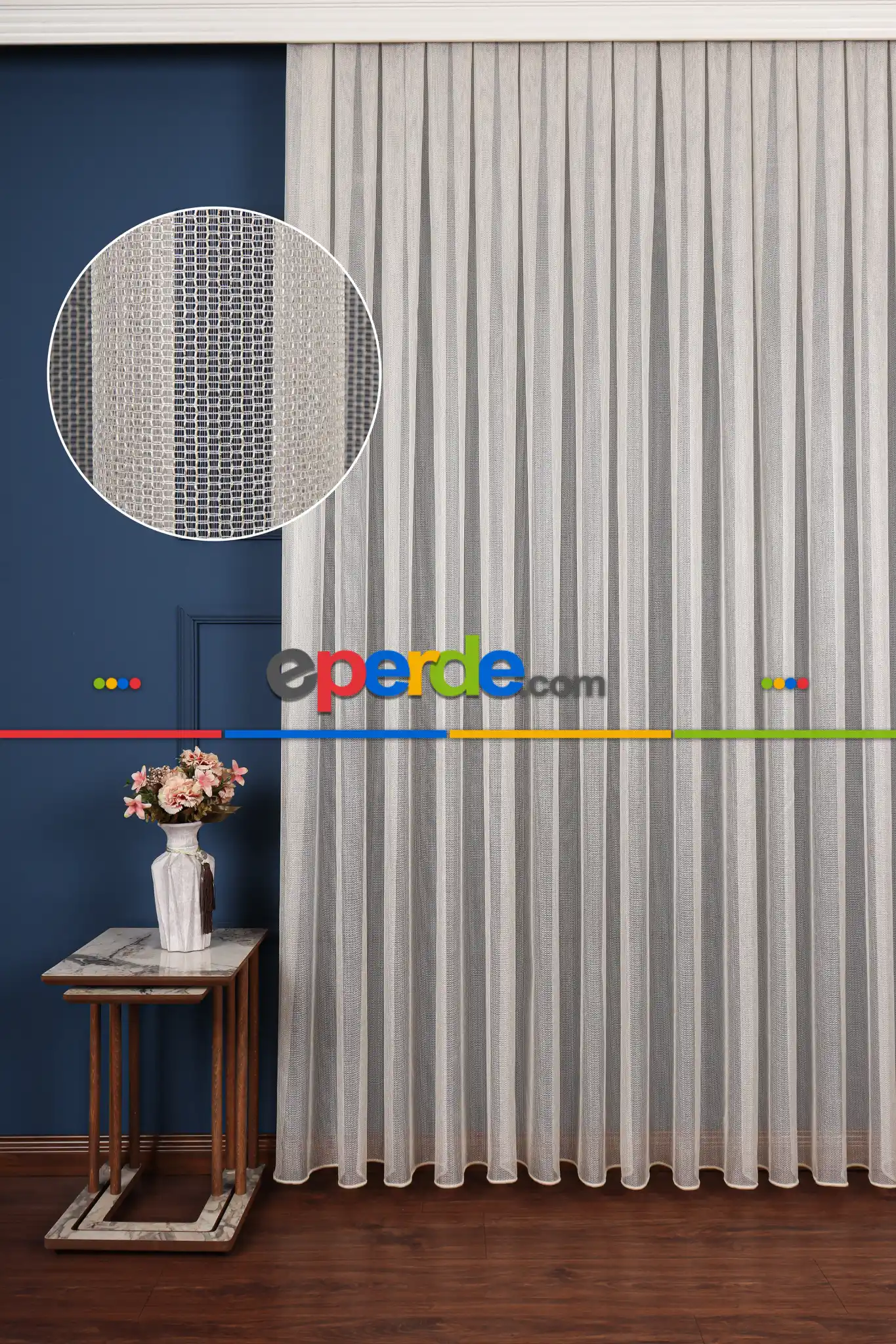 Salon Tül Modelleri - Smooty Örgü Düz Tül Perde Ütü İstemez