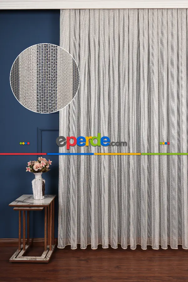 Salon Tül Modelleri - Smooty Örgü Düz Tül Perde Ütü İstemez
