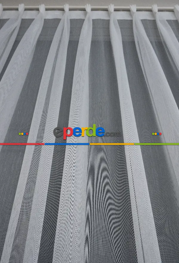 Hafif Düz Keten Tül Çok Dökümlüdür - İtinalı Dikiş - Amerikan Pile - Kurşunlu Tül