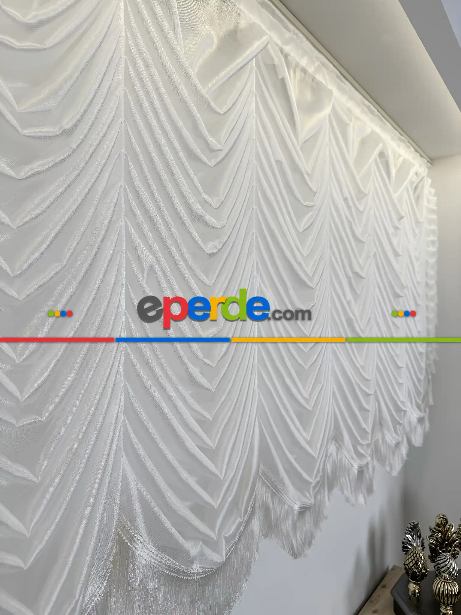 İtalyan Model Monalisa Saçaklı Tül Perde, Premium Kalite Seri