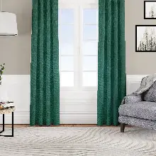 Oturma Odası - Kadife Dokulu Fon Perde Pilesiz Tek Kanat Yeşil