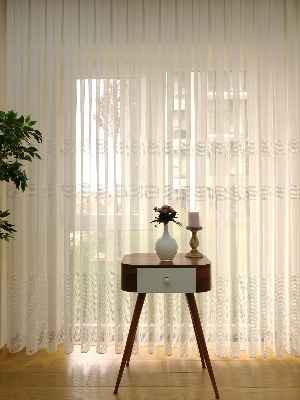 Keten Tül Gramajlı Perde- Ekru - Kurşunlu Tül