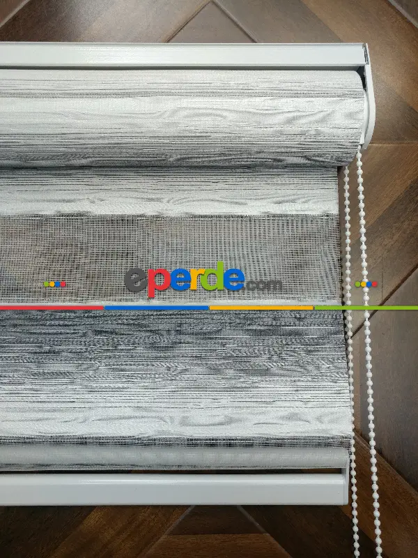 Renk Geçişli Pliseli Zebra Gri-beyaz Yeni Sezon Perle Home