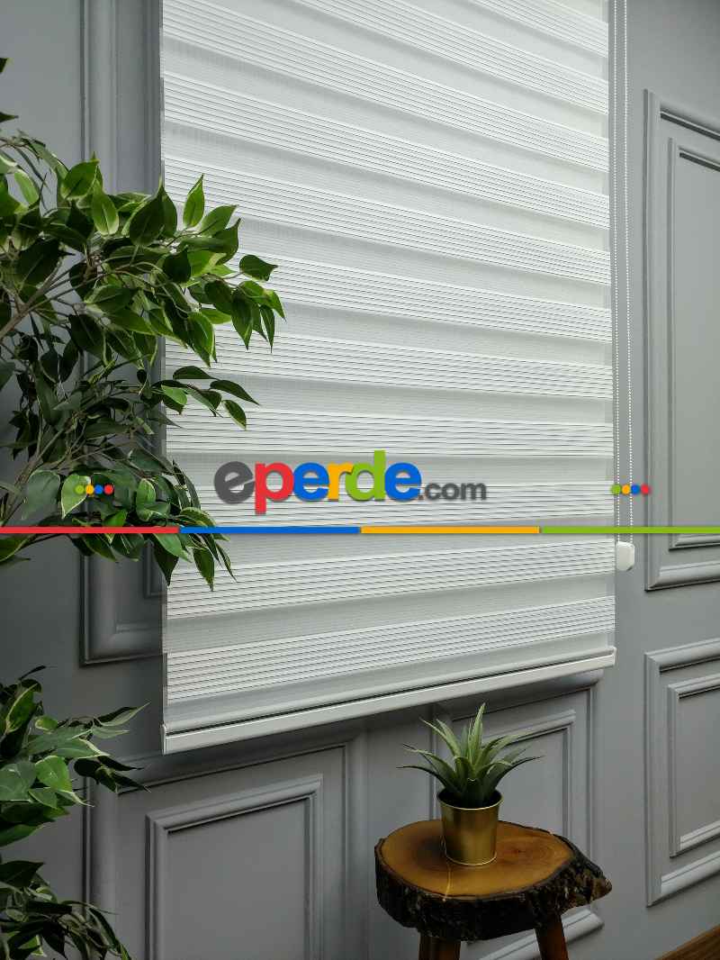 Mutfak - 2021 Sezonu - Zebra Perde - Dar Plise (pileli) Zebra Perde- Beyaz