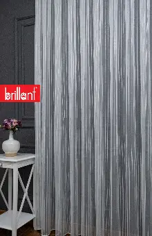 Brillant Gümüş Sim Çizgi Armür Tül Çizgili Tül