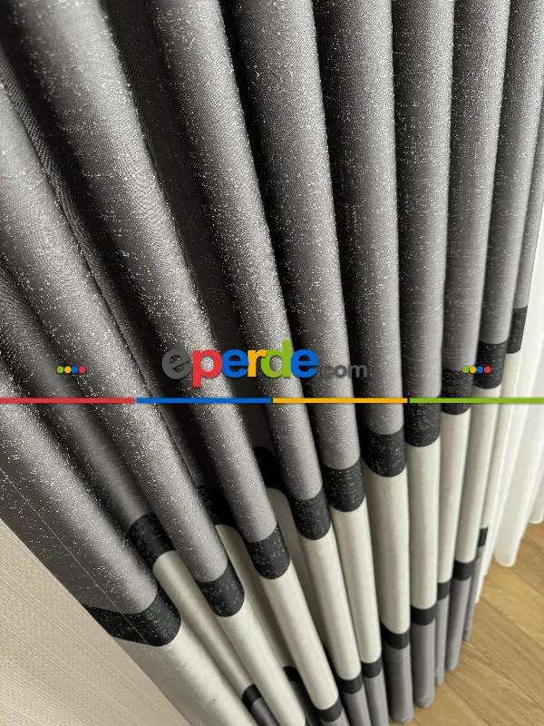 Yatak Odası - Gri Kum Beji Jakar Dokuma Fon Perde, Parlak Zemin