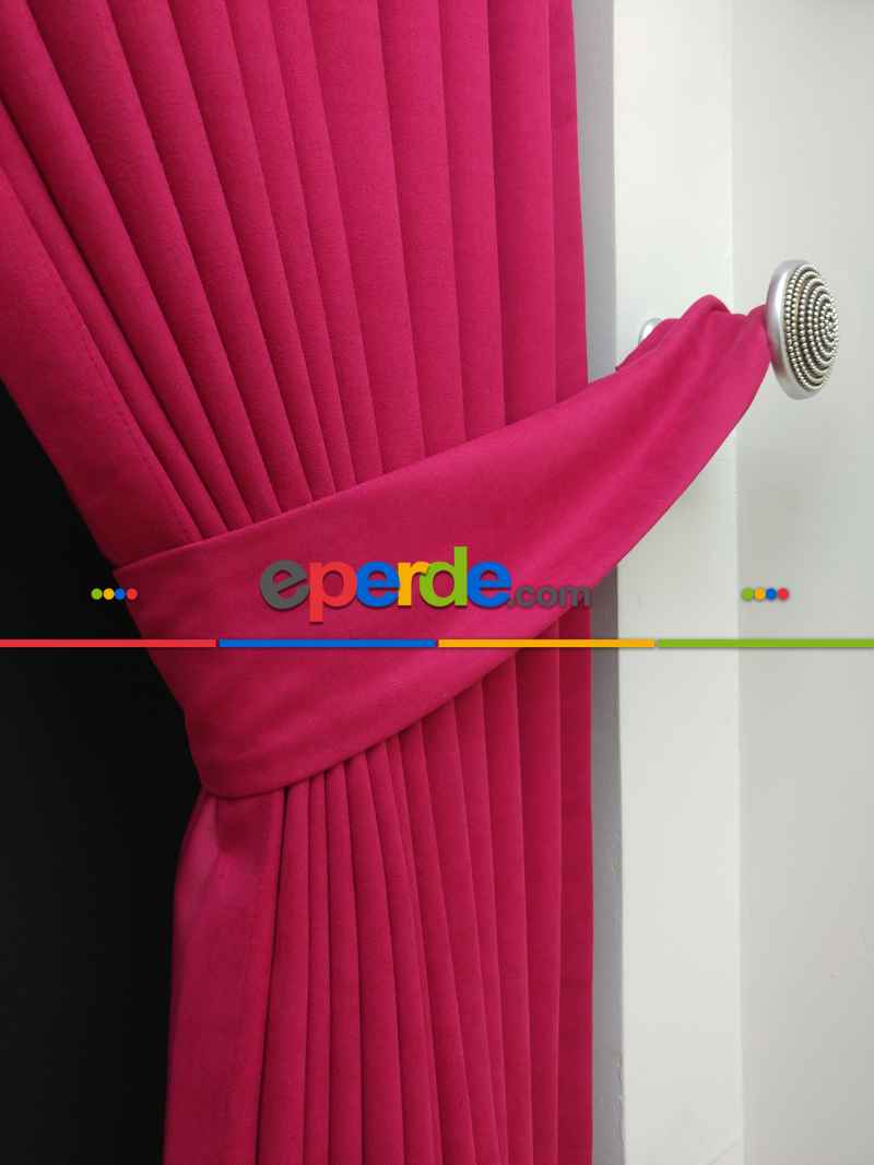 Düz Renk Dökümlü Fon Perde (150)- Fuşya