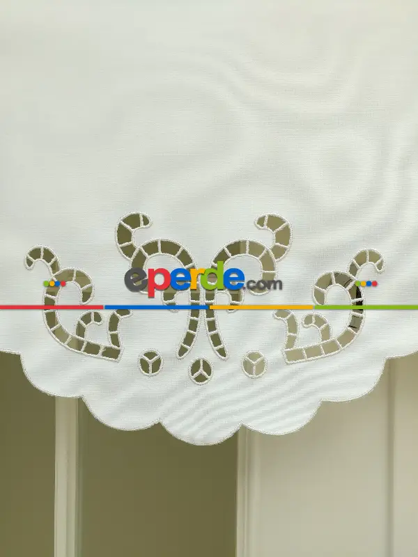 Salon Stor - Nakış İşlemeli Stor Perde 33 Farklı Renk Seçeneği- Gri-füme-antrasit-beyaz-krem-ekru-çok Renkli