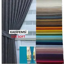 Petek Soft Dokulu Geniş Enli Çoklu Renk Seçenekli Perdeler- Lacivert-yeşil-mavi-gri-füme-antrasit-kırmızı-beyaz-turkuaz-pembe-bordo-mürdüm-gri Açık-gri Koyu-antrasit