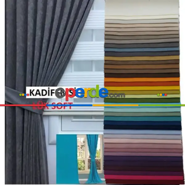 Yatak Odası - Petek Soft Dokulu Geniş Enli Çoklu Renk Seçenekli Perdeler- Lacivert-Yeşil-Mavi-Gri-Füme-Antrasit-Kırmızı-Beyaz-Turkuaz-Pembe-Bordo-Mürdüm-Gri Açık-Gri Koyu-Antrasit