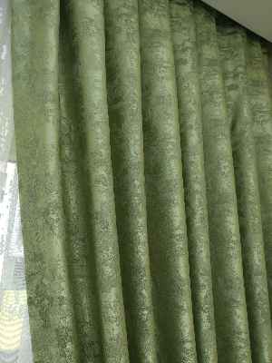 Patinedesenli Fıstık Yeşili - Katyonik Jakar Fon Perde- Fıstık Yeşili