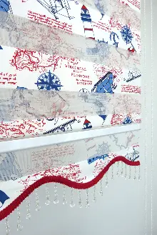 Gemici Desen Çocuk Odası Zebra Perde Kıds 4343-04- Mavi