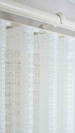 Ekru Çiçek Nakışlı Tül Perde, Ağır Gramajlı Premium Seri, 2 Renk