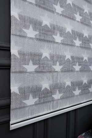 Trend Bebek - Çocuk - Genç Odası Zebra Perde Modelleri 2021- Gri Açık-ekru-su Yeşili