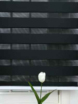 Zebra Perde - Düz Zebra Perde- Siyah