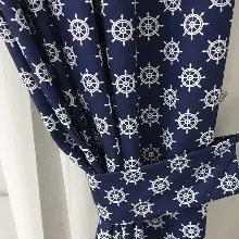 Bebek Odası - Dümen Desenli Fon Perde Evm1512-6 Kumaşı Kalındır Duck Bezi Değildir- Mavi