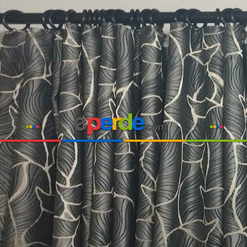 Oturma Odası -  Geniş Enli Jakarlı Dokuma Salon Yatak Odası Lüks Perdeler 8 Renk Seçenekli