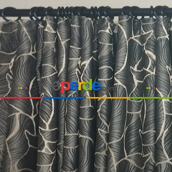 Yatak Odası - Geniş Enli Jakarlı Dokuma Salon Yatak Odası Lüks Perdeler 8 Renk Seçenekli