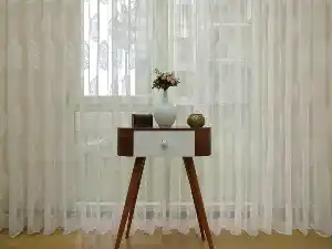 Damask Desenli Özel Örme Dokulu Tül Perde ( Hazır Ölçü 1/2.5 Normal Pile )- Ekru 200cm X 195cm 