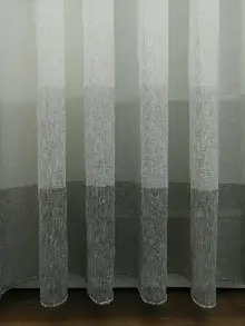 Vizon - Bej Keten Tül Degrade Perde- Bej-vizon Rengi - Kurşunlu Tül