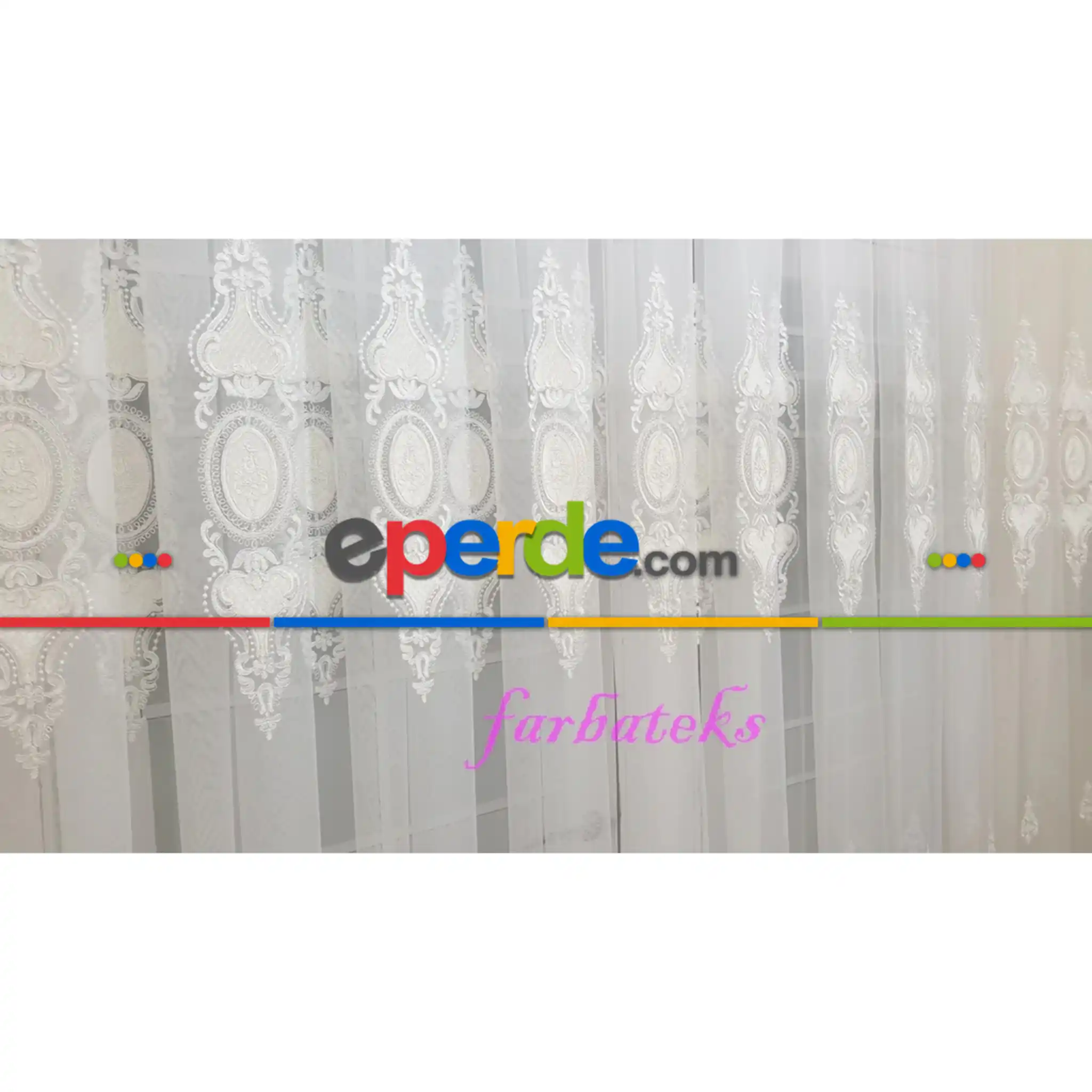 Yatak Odası - Salon Tül Perdesi - Salon Tül - Damask Desen Tül- Beyaz