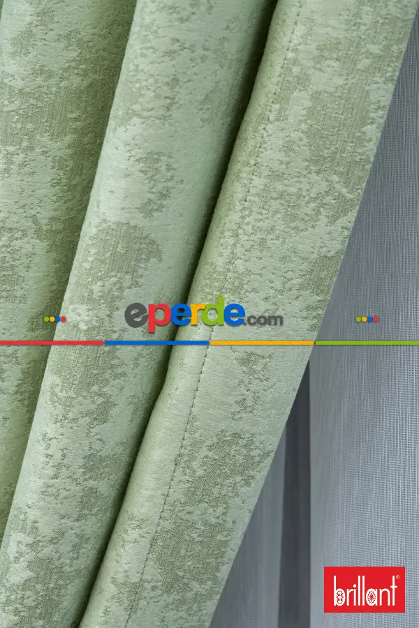 Brillant Jakar Desen Fon Perde(Dökümlü Fon )- Su Yeşili