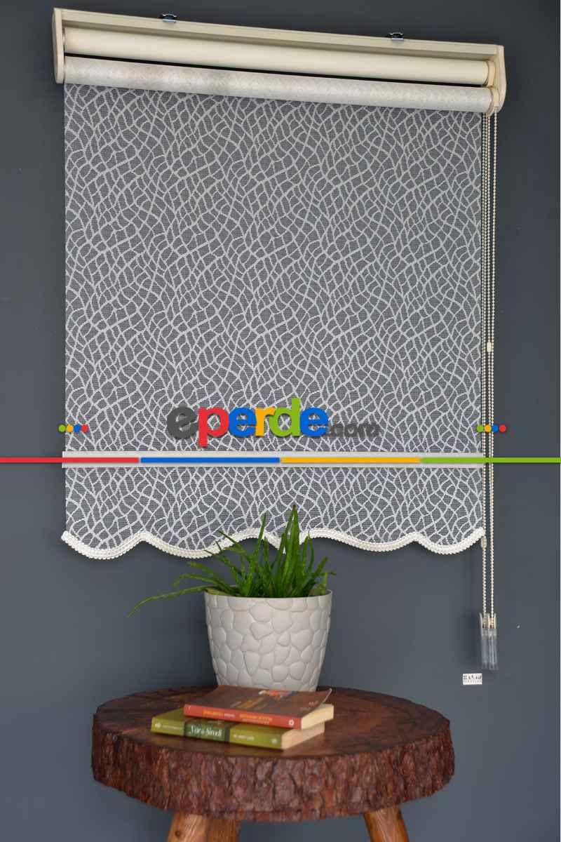 Halim Perdesan Dacuz-93 Beyaz Renk Etekli Veya Eteksiz Çift Mekanizmalı Tül Stor Perde