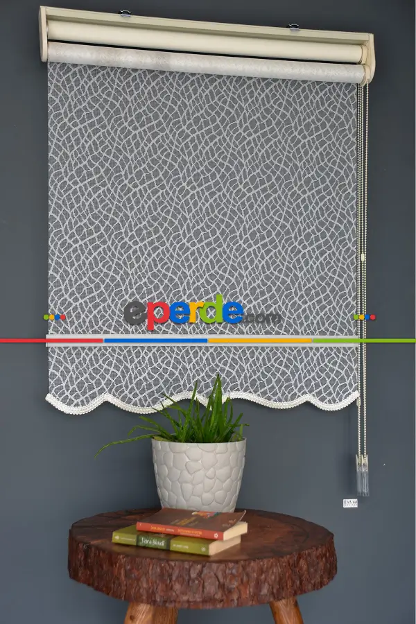 Halim Perdesan Dacuz-93 Beyaz Renk Etekli Veya Eteksiz Çift Mekanizmalı Tül Stor Perde