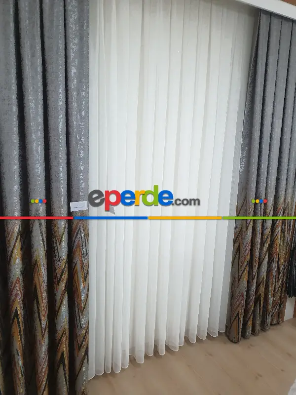 Yatak Odası - Brillant Marin Fon Perde Genç Moda Yeni Tasarım Fon Perde