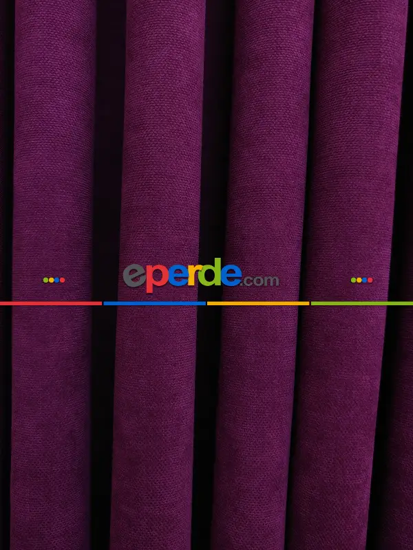 Salon Fon - Vişne Rengi Düz Sade Fon Perde (  Dökümlü Fon )- Vişne