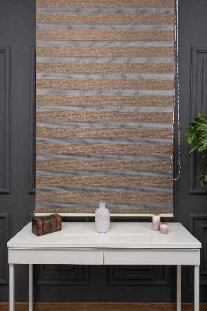 Kahverengi Extra Kalın Bambu Düz Zebra Perde