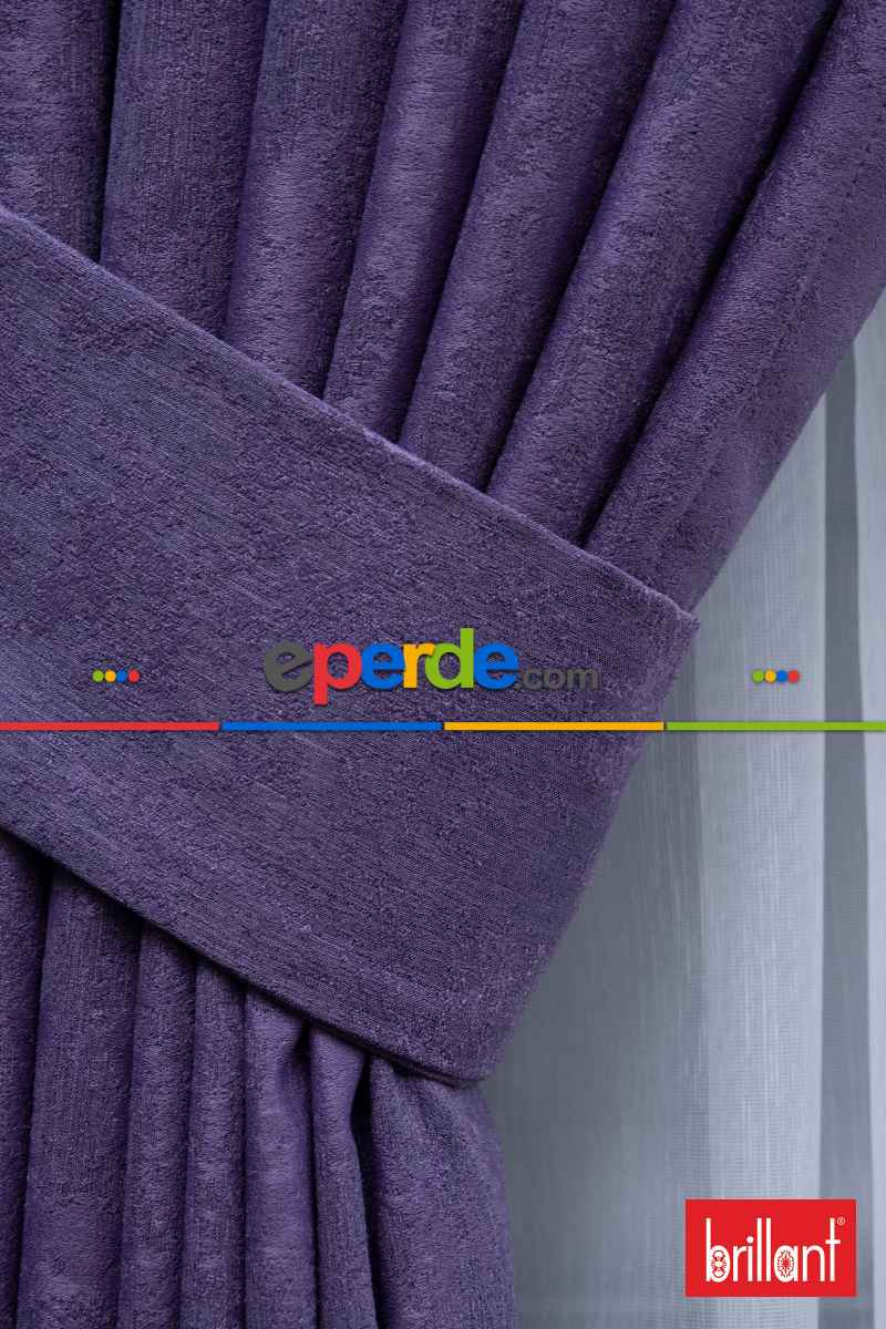 Yatak Odası - Brillant Jakar Fon Perde(Dökümlü Fon )- Mor-leylak